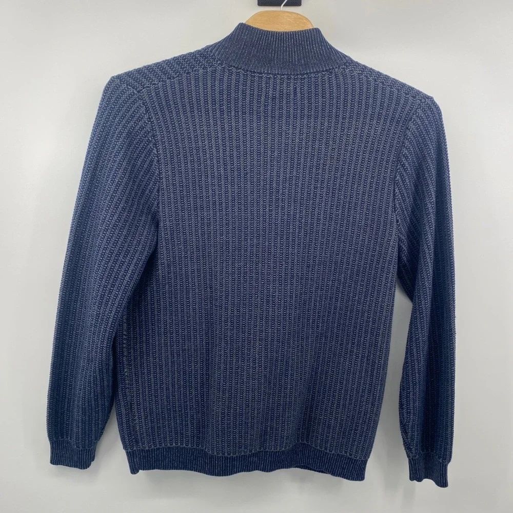 Carbon 2 Cobalt Cotton Cable Knit Sweater Mens XL Blue Wharf Fisherman‎ Nautical